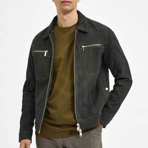 Wholesale Price Custom Genuine Leather <b>Jacket</b> Slim Winter Use Vintage Men Genuine Leather <b>Suede</b> <b>Jacket</b> - Product Image 1