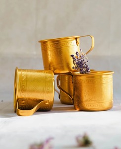 Tazas pequeñas y juegos de tazas, perfectos para té, café y agua caliente por la mañana. Vajilla compacta para uso en la comedor y uso diario, procedente de la India. - Product Image 3