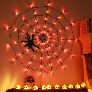 Luce a Rete di Ragno per Halloween, Diametro 1m, 70 LED, 8 Modalità, 10 Livelli di Luminosità, Alimentata a Batteria, Impermeabile IP44, Riutilizzabile - Product Image 2