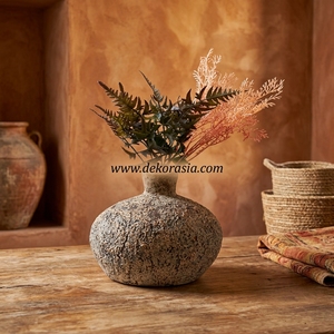 Grand vase urne rustique en terre cuite Bajo, fait main, pot en argile décoratif, récipient de sol en céramique, fournisseur en gros - Product Image 5