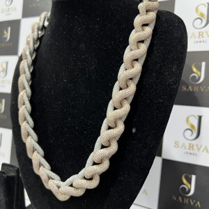 925 Sterling Silver <b>Iced</b> <b>Out</b> Cuban Link <b>Chain</b> VVS Moissanite Round Brilliant Cut Hip Hop Necklace Unisex - Product Image 5