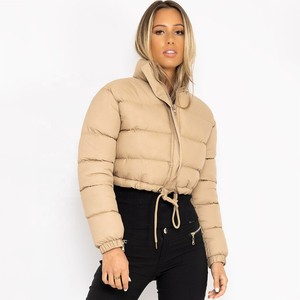 Hot Sale <b>Women</b> <b>Cropped</b> <b>Puffer</b> <b>Jacket</b> Comfortable and Fashionable Winter Wear with Hooded Collar Latest High Street Design - Product Image 4