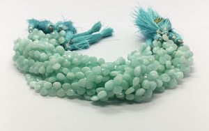 Natural Amazonite Faceted Heart Shape 6MM 7MM Gemstone Briolette <b>Loose</b> <b>Beads</b> For Jewelry Making Crafts Wholesale Bulk Supply - Product Image 2