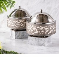 Unieke luxe roestvrijstalen buffet serveerset voor thuis, restaurant, hotel. Nieuw model.