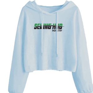 Sudaderas con capucha de Jersey Venta caliente Moda de algodón recortado Sudadera con capucha de manga larga Sudaderas con capucha de mujer en blanco personalizadas transpirables - Product Image 3