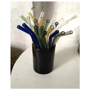 Reusable Glass Straw <b>Set</b> for Cocktail Bars Cafes Restaurants and Home Beverage Service - Product Image 3