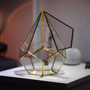 Boîte à cartes de mariage magique faite à la main, grande boîte de présentation géométrique en verre, cadre en verre, terrarium, boîte porte-enveloppes de mariage - Product Image 1