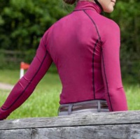 Horsekraft Manufacturing T-shirt de compétition équestre en Spandex à manches longues pour femmes Couche de base pour l'équitation en gros