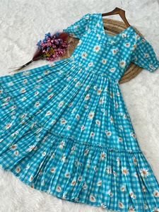 Cotton Kurtis Checks Print Floral Maxi <b>Dress</b> - Product Image 5