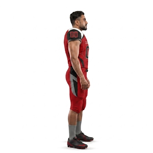 Ensemble d'uniformes de football américain sublimés personnalisés à contraste élevé rouge, noir et blanc - Jeunesse et Hommes Sialkot OEM avec nom d'équipe - Product Image 3