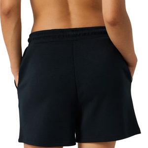 Custom <b>Womens</b> Black Fleece <b>Shorts</b> Elastic Waist Drawstring Side Pockets Relaxed Fit Casual Daily Loungewear OEM Wholesale <b>Shorts</b> - Product Image 4