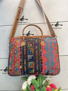 Banjara กระเป๋าหนังนิ่มสำหรับผู้หญิง, กระเป๋าคนส่งเอกสารทำมือปักลายโบโฮอินเดียวินเทจ - Product Image 2