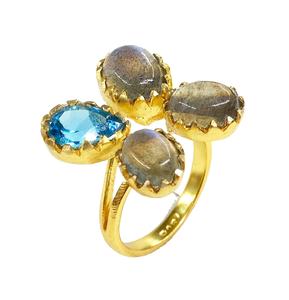 Gemvanity SR430 Argent Sterling 925 Plaqué Or Réglable Fait Main Sur Mesure Pas Cher Unisexe Faible MOQ Bague Antique Marquise - Product Image 1