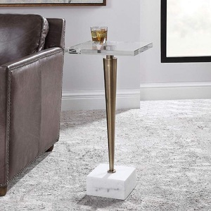 Table de cocktail en aluminium de haute qualité, mobilier haut de gamme, table d'appoint en métal pour la maison, l'hôtel, table à vin, table à boissons, laiton - Product Image 1