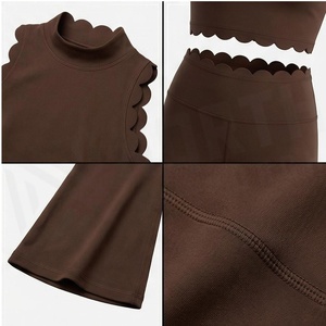 Ensemble de yoga 2 pièces North Approach, fermeture éclair intégrale sur le devant, noir uni, tissu respirant, vêtements de sport pour femmes - Product Image 4