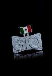 Pendentif Lettre Personnalisée en Argent 925 Moissanite Style Hip Hop Iced Out, Testé au Diamant, avec Attache Drapeau - Product Image 3