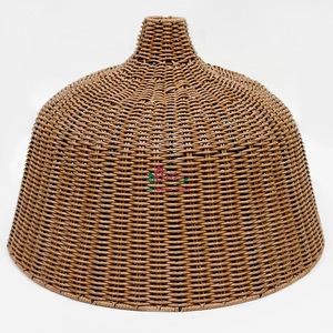Abat-jour en polyrotin fait main en forme de cloche, style industriel bohème, de haute qualité, respectueux de l'environnement - Product Image 4