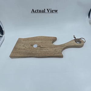 Planche à servir en bois d'acacia naturel avec poignée, grande planche à découper en bois pour charcuterie, fromage, pain, pour cuisine, restaurant - Product Image 1