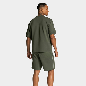 Hot Selling Men's Slim Fit Cotton T-<b>Shirt</b> Trendy Short Sleeved Torn Edge Collar Solid Color Versatile Casual Multiple Colors - Product Image 2