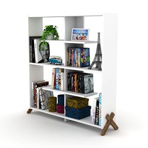 Kipp struttura in legno Etagere libreria Open Back 6 ripiani per ufficio soggiorno moderno stile industriale noce/bianco arredo casa - Product Image 1