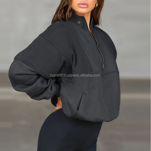Sweat à capuche décontracté pour femmes, veste en polaire épaisse et confortable avec poches latérales, vêtement d'extérieur chaud et tendance pour un usage quotidien - Product Image 3