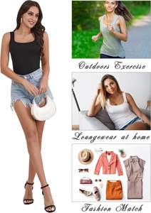Camiseta sin Mangas Moderna para Mujer, Material Elástico Adaptativo, Textura Suave, Flujo de Aire, Silueta Relajada, Uso Diario, Fitness, OEM, ODM - Product Image 5