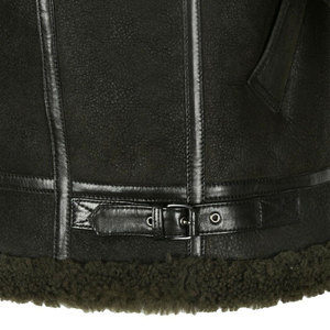 VORNEX INDUSTRY Latest Sheepskin <b>Shearling</b> Fur Bomber <b>Jacket</b> Green Grain Winter Eco-Friendly Real White Sheepskin <b>Men</b> - Product Image 5
