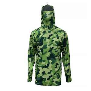 Quick Dry 50 Waterproof Breathable Lightweight Digital Print Polyester Spandex Front Men's Pullover Fishing Hoodie <b>Face</b> Mask - Product Image 4