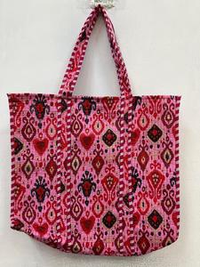 Bolsa de Mano Acolchada de Algodón con Estampado Floral, Bolsas de Compras, Bolsa de Playa, Bolsa de Viaje, Regalo con Diseño Floral para Uso Diario - Product Image 2