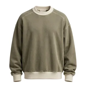 <b>Vintage</b> Acid Wash Cotton Fleece Pullover Hooded <b>Sweatshirt</b> for Men Anti-Pilling Raglan Sleeve Regular Fit Pocket Detail Casual - Product Image 1