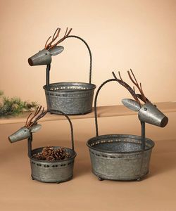 Vintage Design Silver Metal Reindeer Home Decor Sculpture Handmade Modern Style <b>Christmas</b> Wedding Ornament Wooden Base - Product Image 4