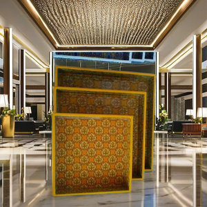 Plateau en os en résine et corne de taille personnalisée plateau de service jaune de haute qualité plateau décoratif pour cuisine maison hôtel - Product Image 1