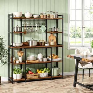 Scaffale Metallico Industriale Portatile e Pieghevole per Camera da Letto, Soggiorno, Ufficio e Garage, Stile Moderno, Scaffale da Cucina - Product Image 5