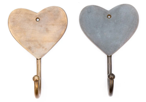 Crochet mural décoratif en laiton en forme de cœur, crochet solide vintage pour accrocher manteaux, chapeaux, clés, pour entrée, chambre, salle de bain - Product Image 2