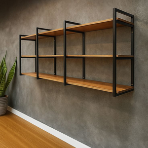 Étagère murale en métal contemporaine pour chambre et bureau - Product Image 2