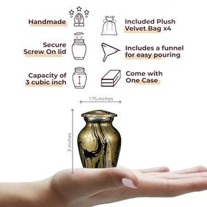 Handcrafted Aluminum <b>Keepsake</b> <b>Memorial</b> Ash Urn Tribute Holder Designed With Premium Artistic Finish And Fine Texture - Product Image 2