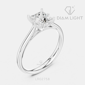 Bague de fiançailles en or blanc 14 carats avec diamant de laboratoire taille princesse 0,98 carat, certifiée IGI, bijoux fins pour femmes, cadeau idéal - Product Image 2