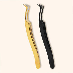Pinzas para Pestañas de Alta Calidad a Precio de Mayoreo, Multifuncionales, con Punta de Acero Inoxidable Curvada para Extensión de Pestañas - Product Image 1