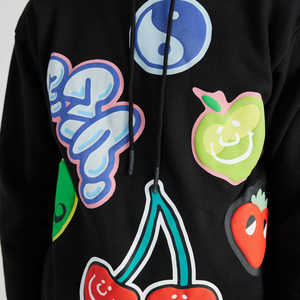Sweat à capuche d'hiver pour homme avec logo imprimé en relief personnalisé, design épais et imprimé en relief, basique, en coton mélangé, coupe oversize à épaules tombantes - Product Image 5