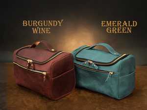 Distressed Genuine Leather <b>Toiletry</b> <b>Bag</b> <b>Men</b> Custom Logo <b>Hanging</b> Travel Wash <b>Bag</b> Leather Dopp Kit <b>Bag</b> LNTB-0014C - Product Image 2
