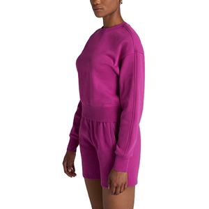 Ensemble survêtement femme personnalisé : sweat-shirt court à col rond et pantalon, coupe décontractée, idéal pour l'hiver, avec logo frontal et fermeture éclair décorative - Product Image 5