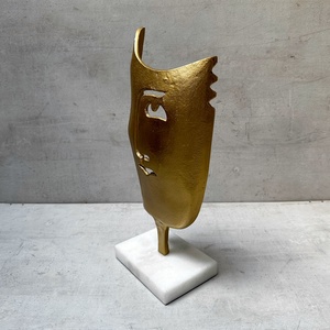 Sassy aluminum Gold Plated Abstract Sculpture Irregular Shape Handmade Artistic Tabletop <b>Decor</b> for Living Room - Product Image 3