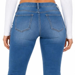 Women Flared Denim <b>Jeans</b> Premium Stretch Flared Comfortable Stylish Durable Premium Metal Button And Zipper Closure Wear - Product Image 5
