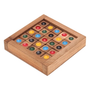 Wooden Sliding Tile <b>Puzzle</b> Game With Colorful Colored Dots Interactive Brain Teaser Toy For Logic Skill Development Play And Fun - Product Image 2
