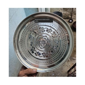 Japandi Brass Serving Platter Minimalist Round Metal Decorative Tray Abstract Smooth Gold <b>Coffee</b> <b>Table</b> Key Valet Bowl - Product Image 4