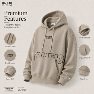 เสื้อฮู้ด ONE10 APPARELS พรีเมียม ทรงปกติ ผ้าฟลีซ ยูนิเซ็กส์ เนื้อผ้านุ่ม สายรูดปรับได้ กระเป๋าจิงโจ้ เหมาะสำหรับใส่ในฤดูหนาว ผลิตจากโพลีเอสเตอร์/คอตตอน - Product Image 4