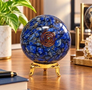 Boule d'Orgone en Lapis Lazuli Poli Bleu, Énergie Positive, Guérison Amoureuse, Équilibrage des Chakras, Pierre Écologique – Vente en Gros - Product Image 3