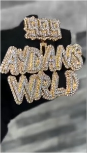 Colgante de Alta Gama Personalizado con Moissanita VVS, Plata S925, Oro Sólido 9k 10k 14k 18k, con Dijes de Letras y Máscaras Estilo Iced Out, Colgante Hip Hop - Product Image 2