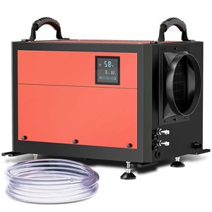 110 Pints Commercial Grade Metal <b>Dehumidifier</b> for Basement Warehouse 220v Industrial Crawl Space Unit with Drain Hose - Product Image 1
