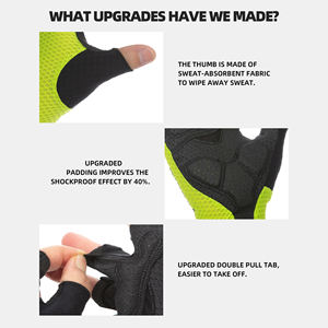 ถุงมือปั่นจักรยานคุณภาพสูง ถุงมือแข่งจักรยานแบบทนทาน แผ่นเจลรองนิ้วครึ่ง ถุงมือออกกำลังกาย ฟิตเนส ยกน้ำหนัก กันลื่น - Product Image 3